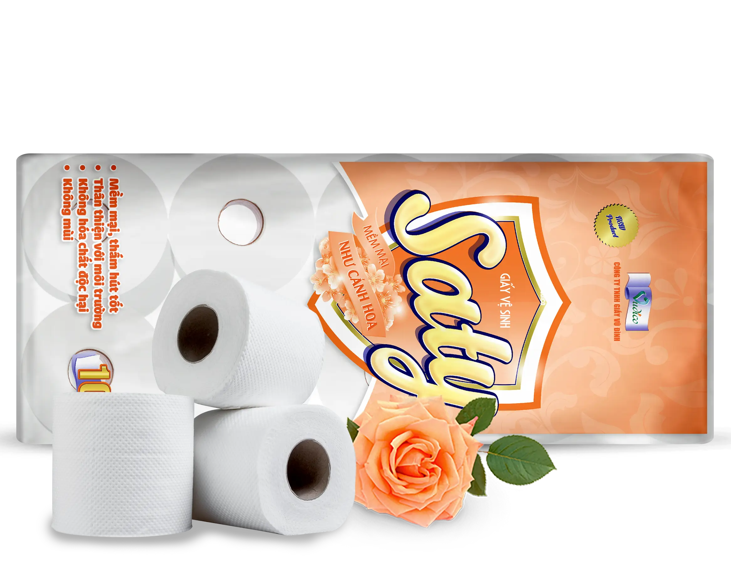 Giấy SATY Cam Cá 10 cuộn