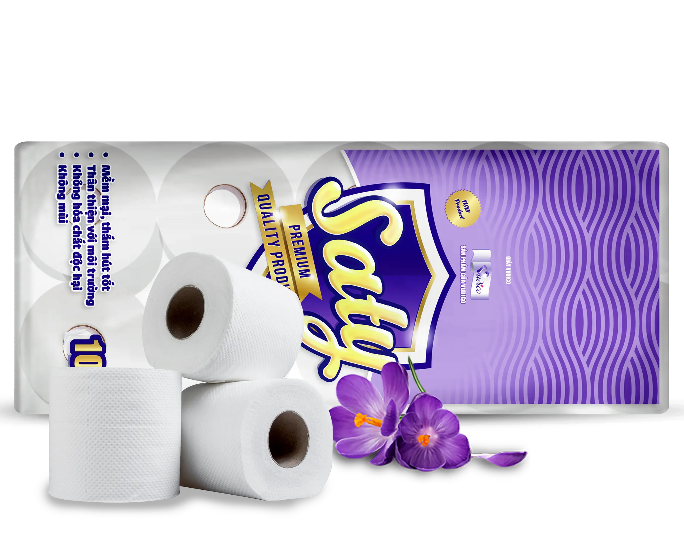 Giấy SATY Tím 10 cuộn