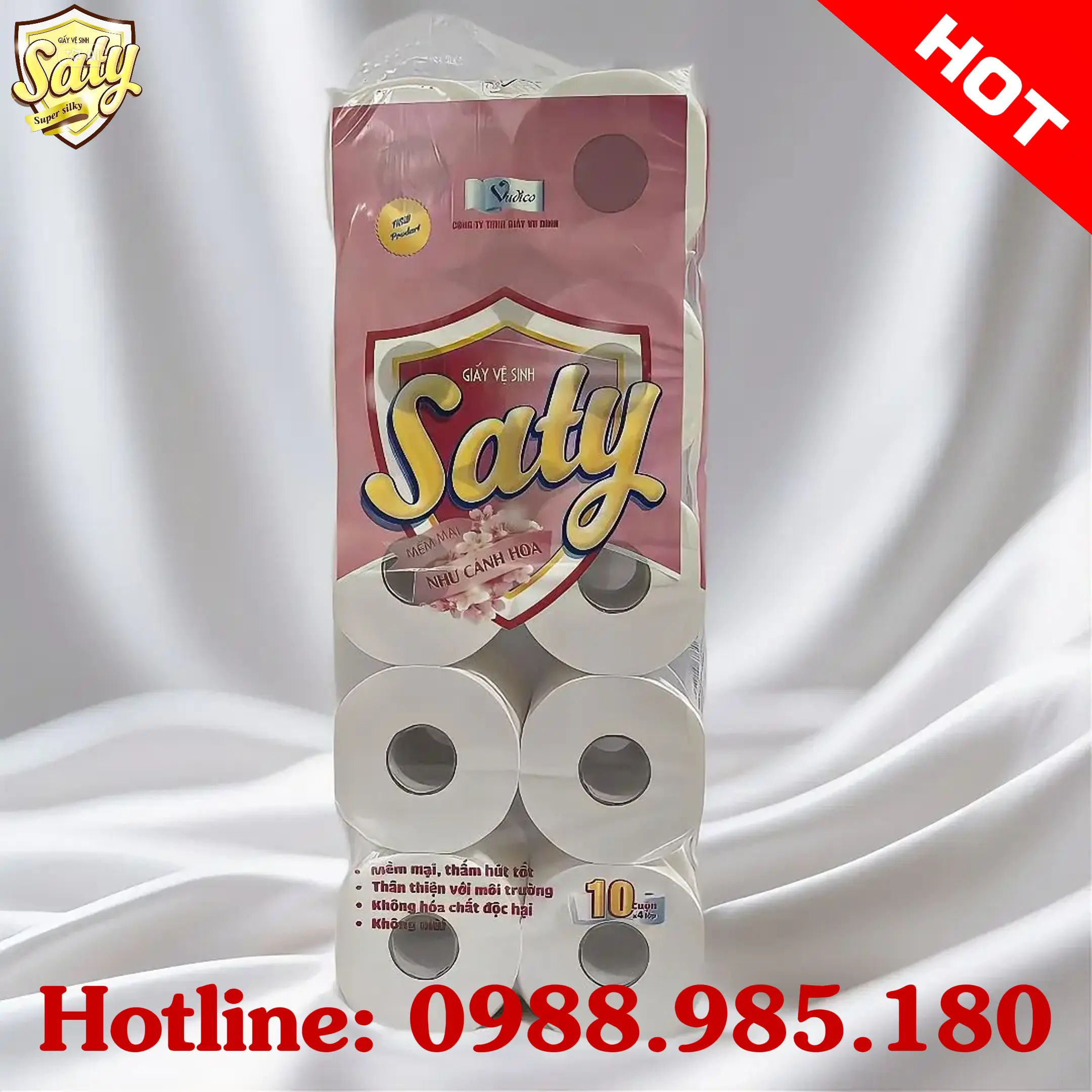 Giấy SATY Hồng 10 cuộn