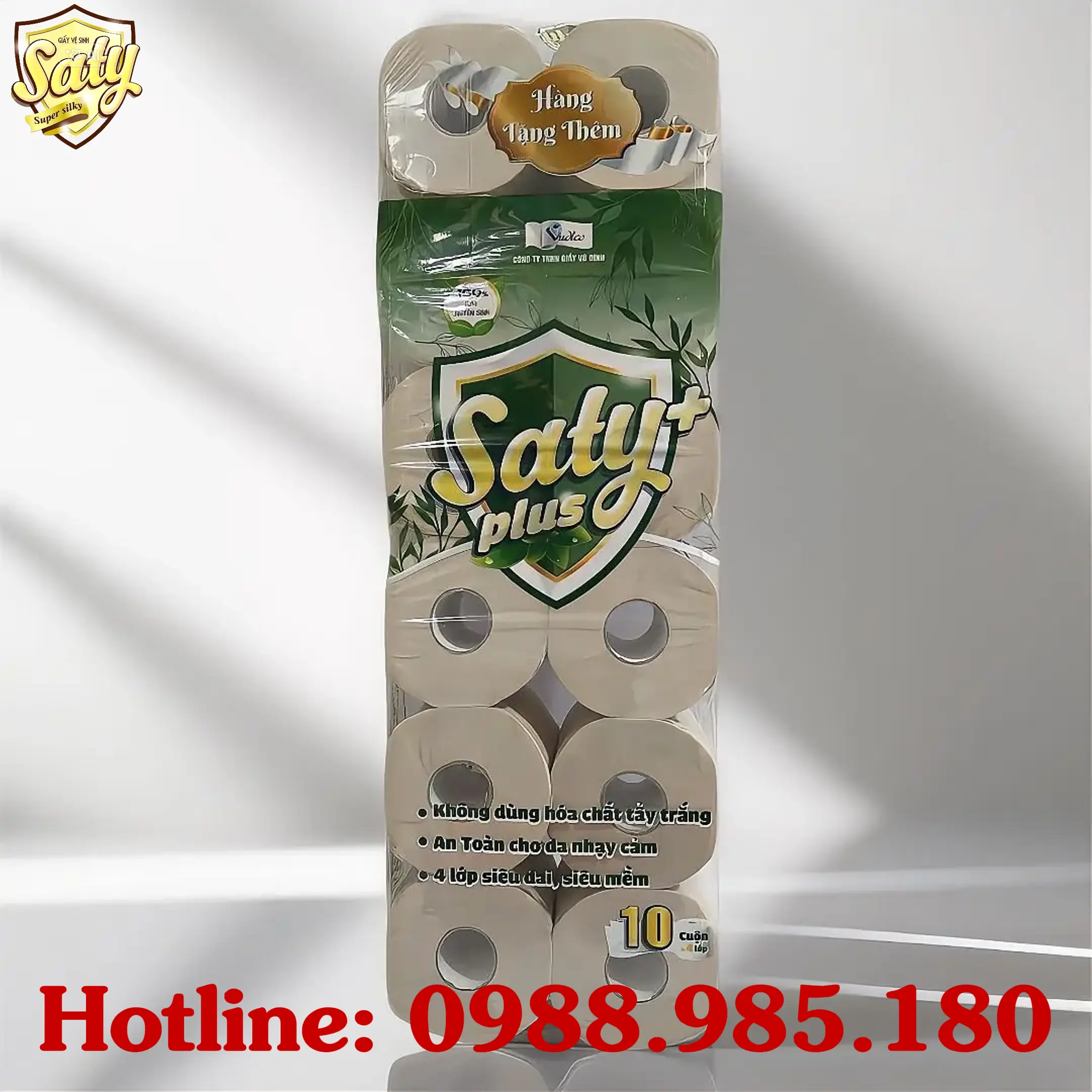 Giấy SATY Plus trắng 12 cuộn Cao cấp