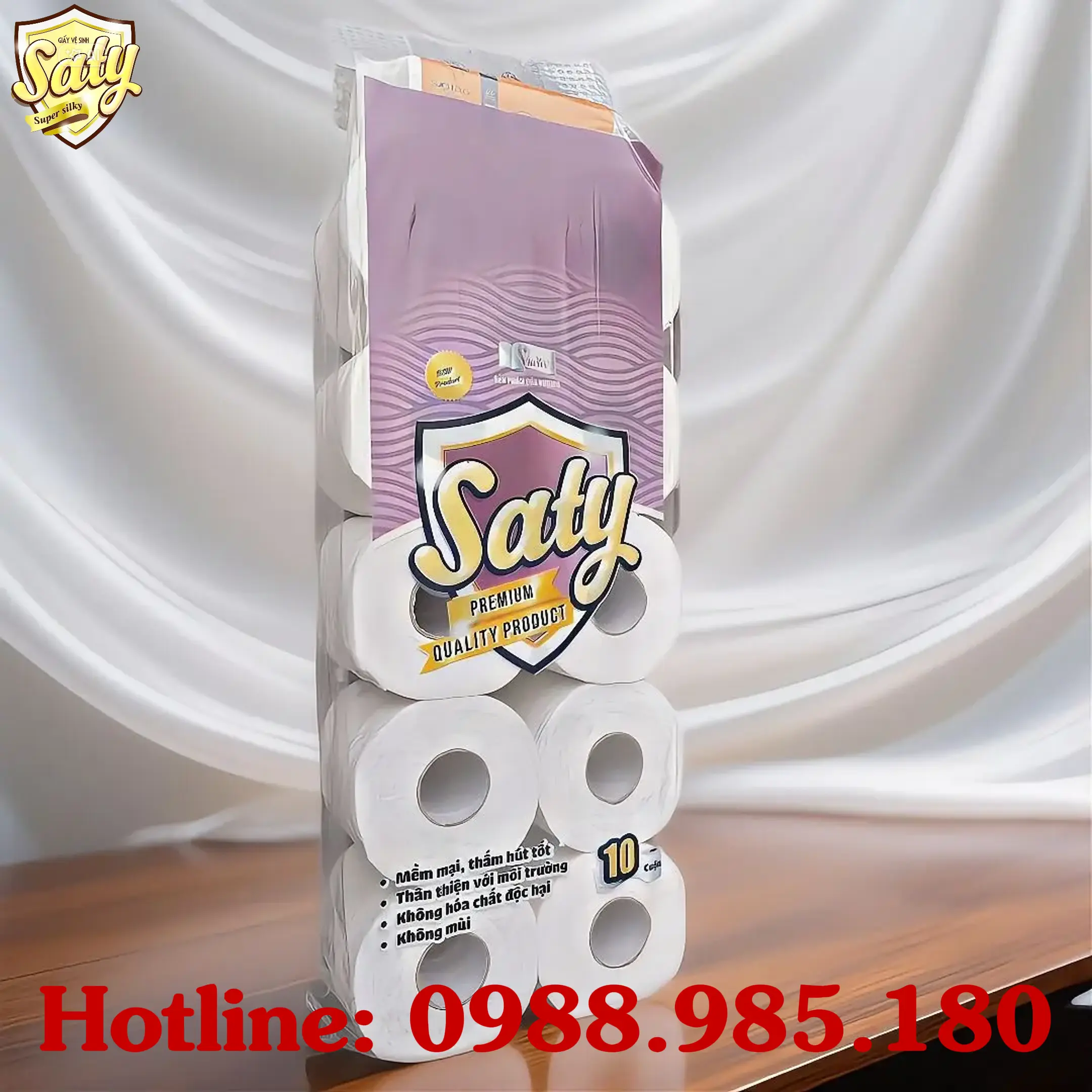 Giấy SATY Tím 10 cuộn